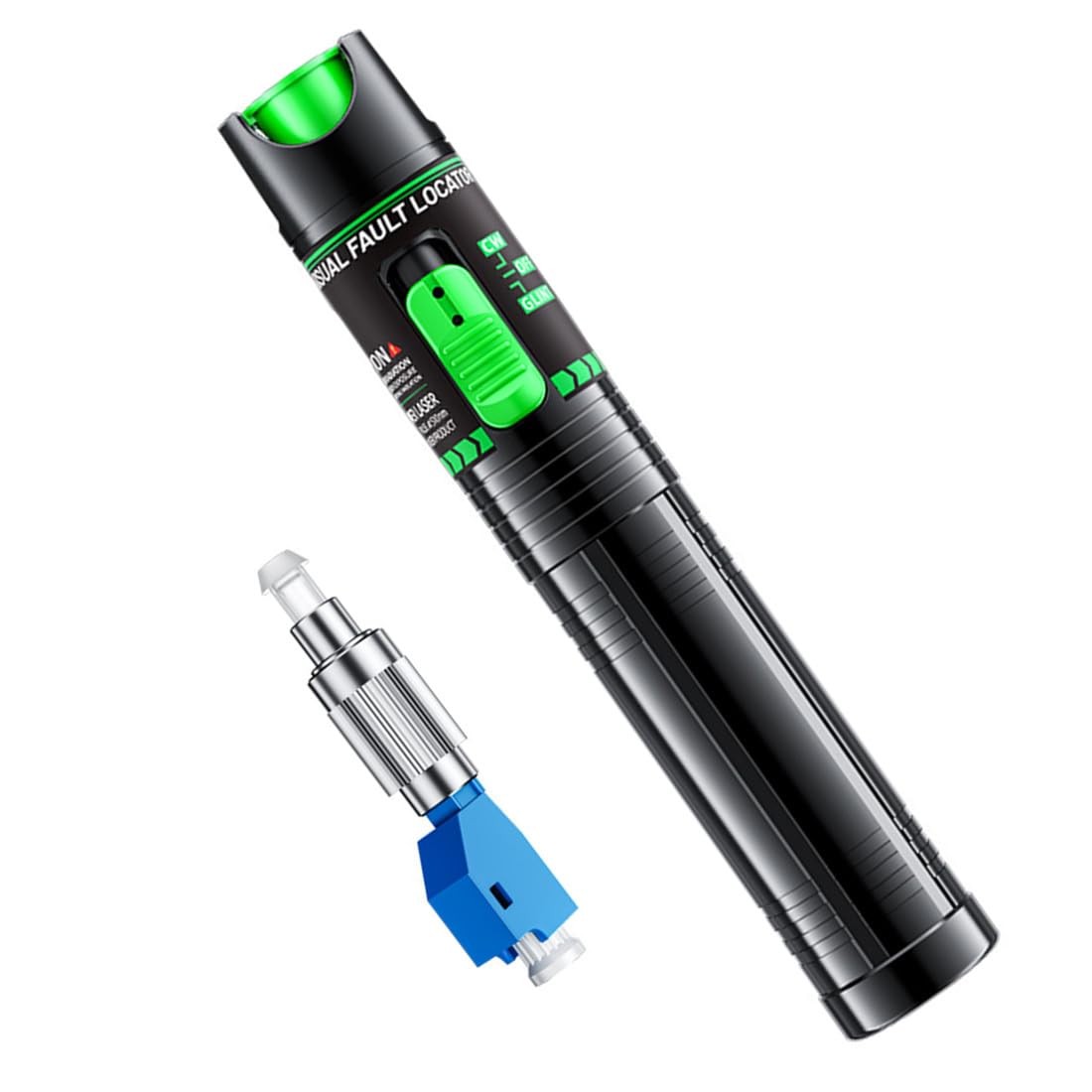 Visual Fault Locator-Green Light Fiber Optic Tester,≤5mW, Pocket-Sized, Black