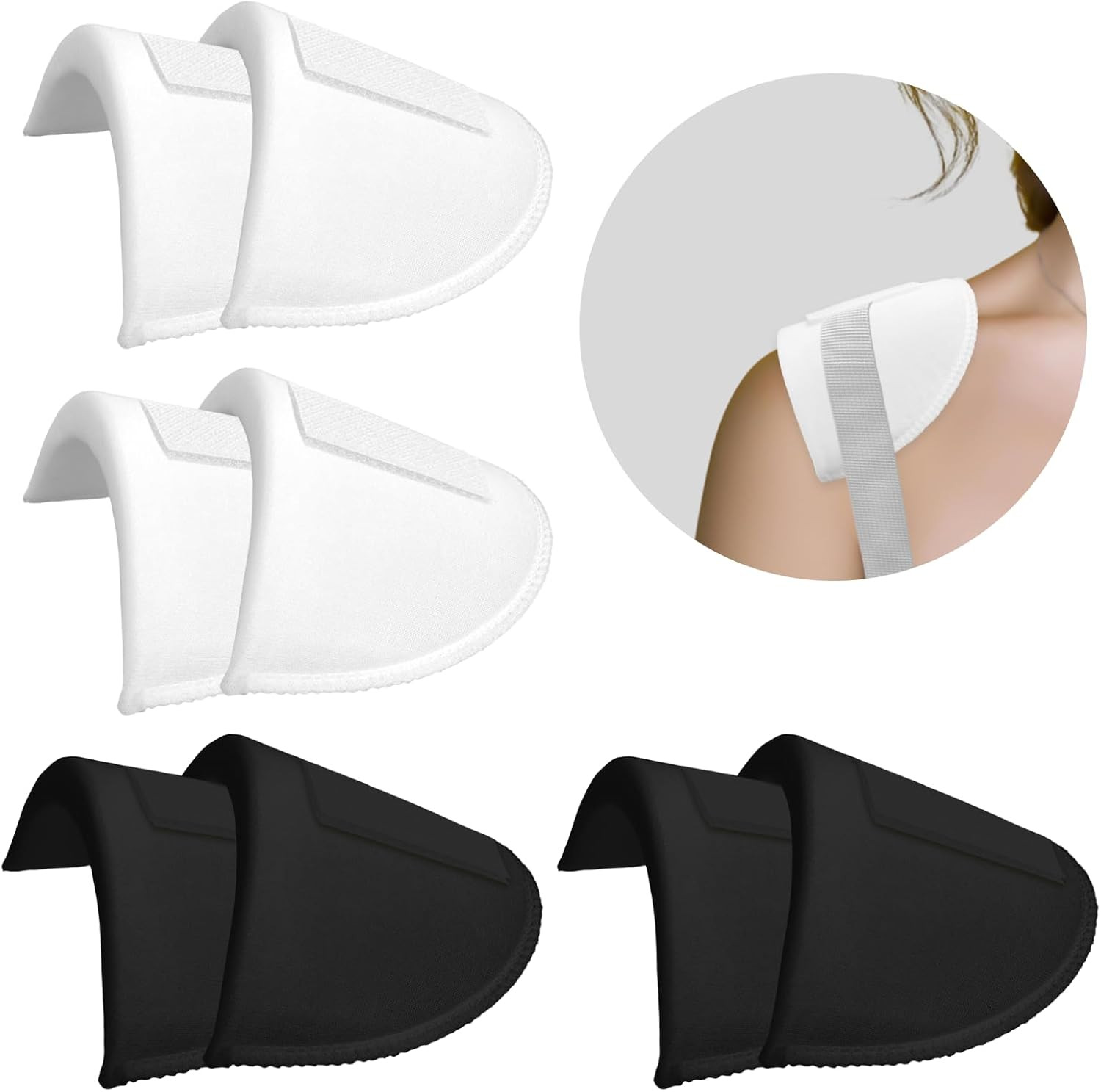 4 Pairs Reusable Shoulder Pads, Removable Shoulder Pads for Womens Clothing, Was