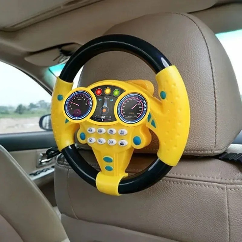Kids Steering Wheel Toy Sound Light Educational Car Driving Toy for Toddlers