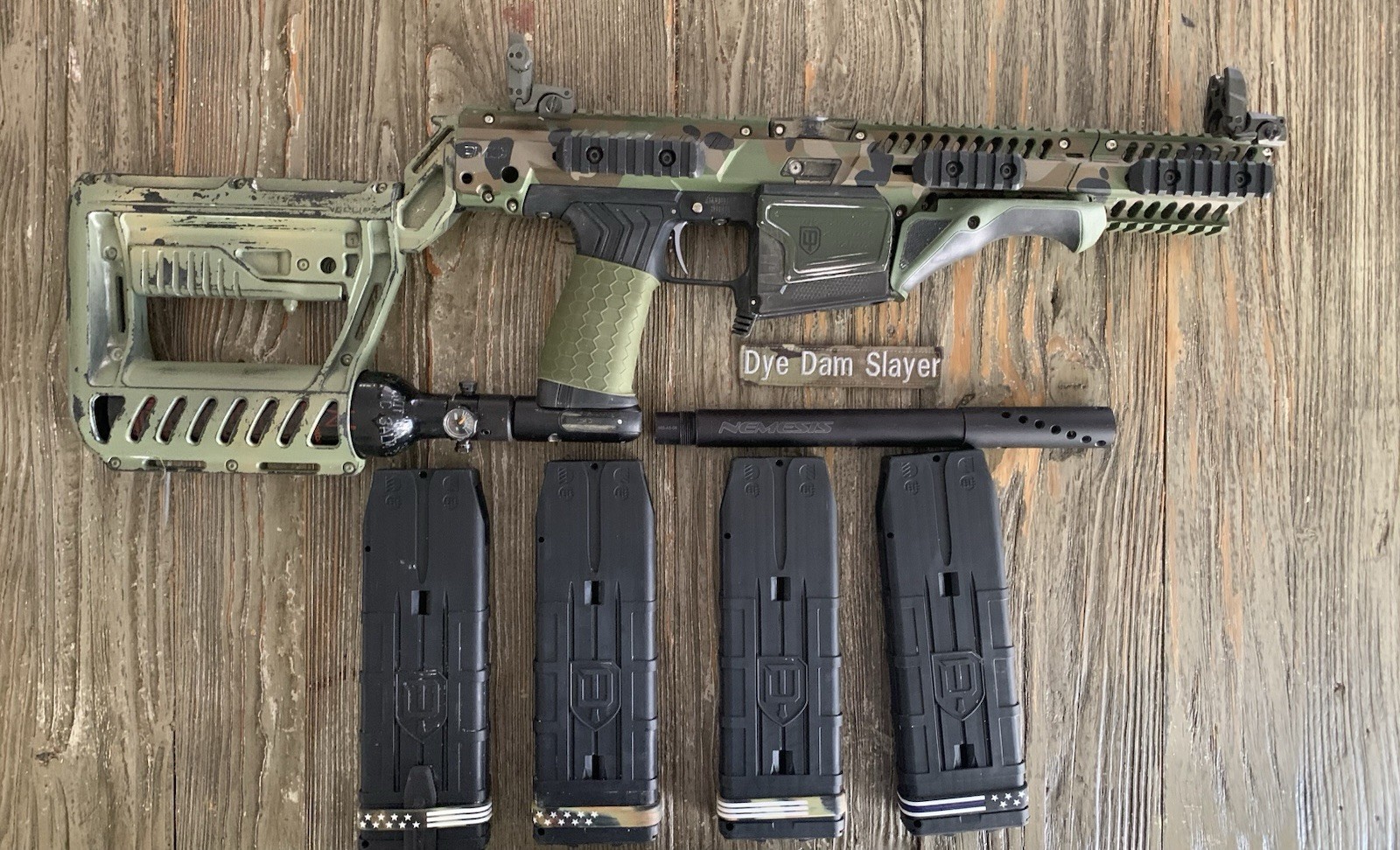 planet eclipse mg100 magfed custom cerakoted camo with nemesis barrel