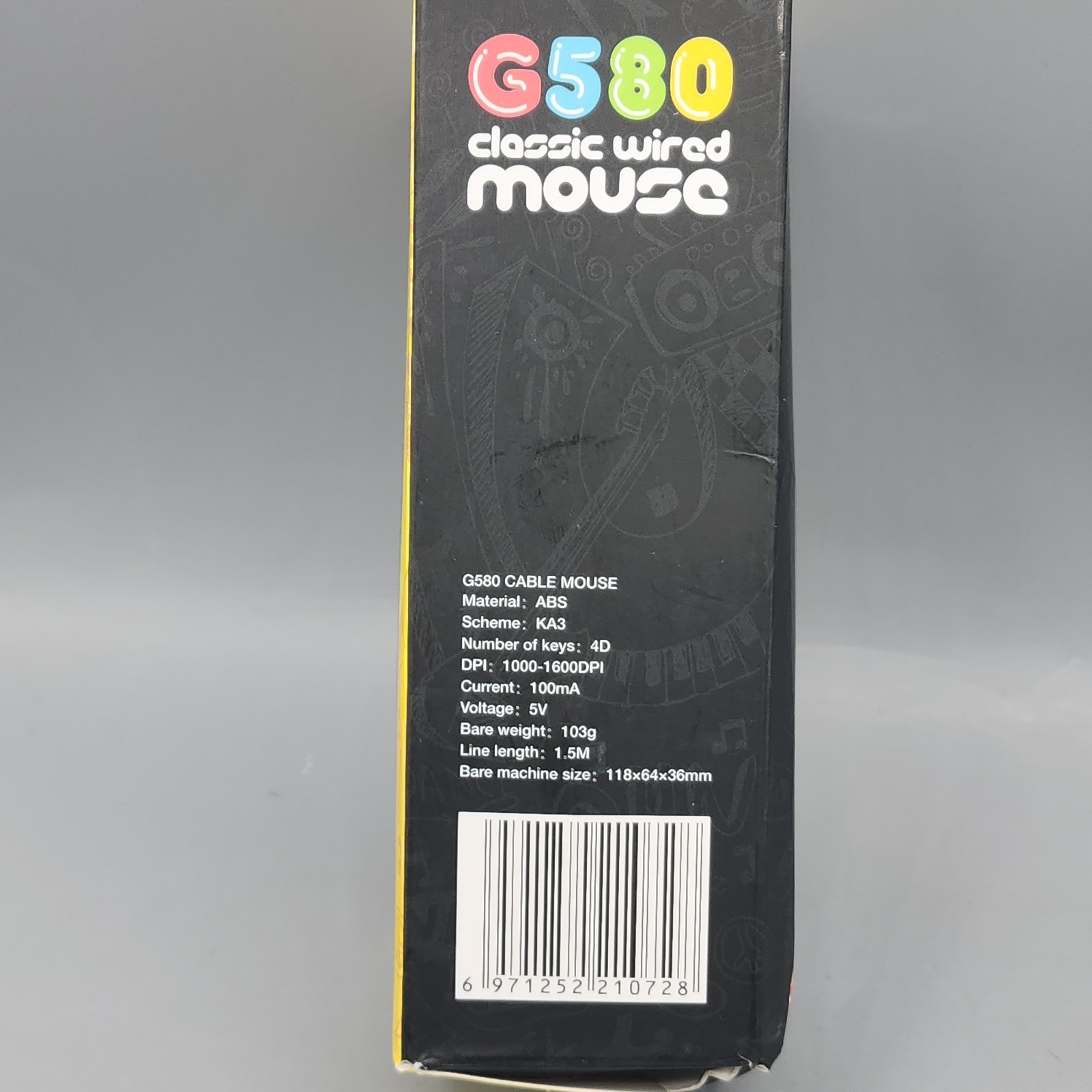 Mouse Cefesfy G580 White Wired Mouse New Open Box