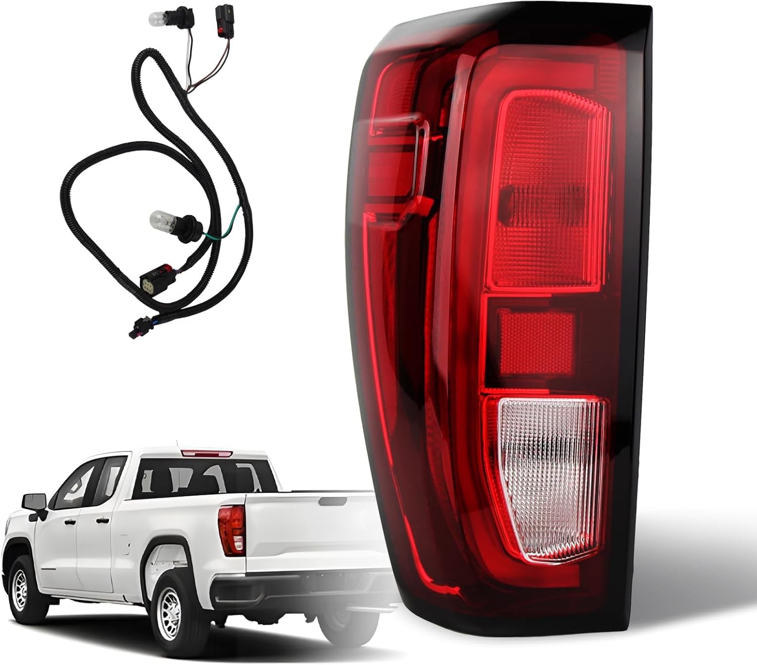 Tail Lights Assembly Compatible with 2019-2025 GMC Sierra 1500/2500HD/3500HD Bas