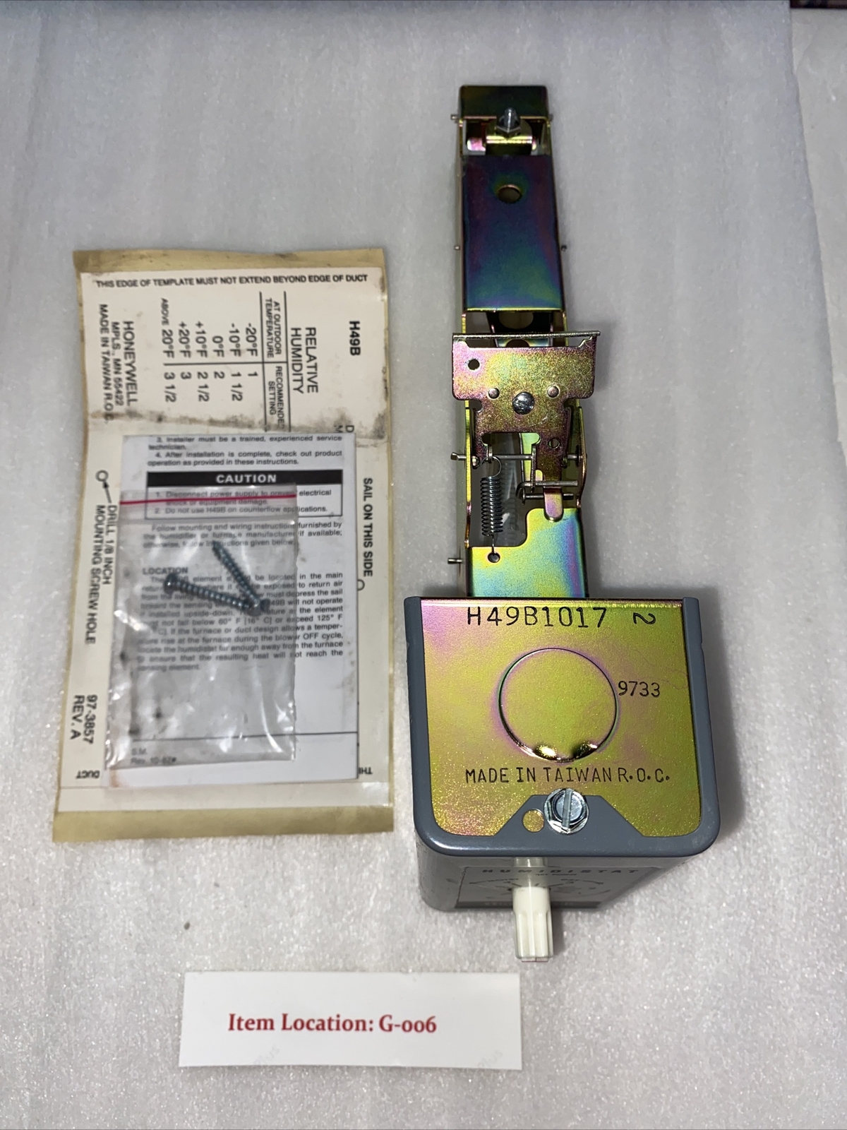 HONEYWELL H49B1017 Humidifier Controller