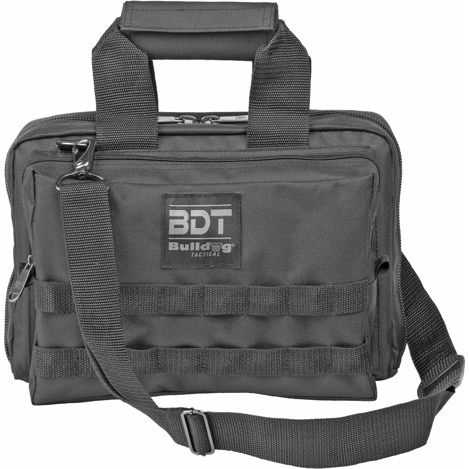 Bulldog Deluxe Black 2 Pistol Range Bag with MOLLE and Shoulder Strap BDT917B