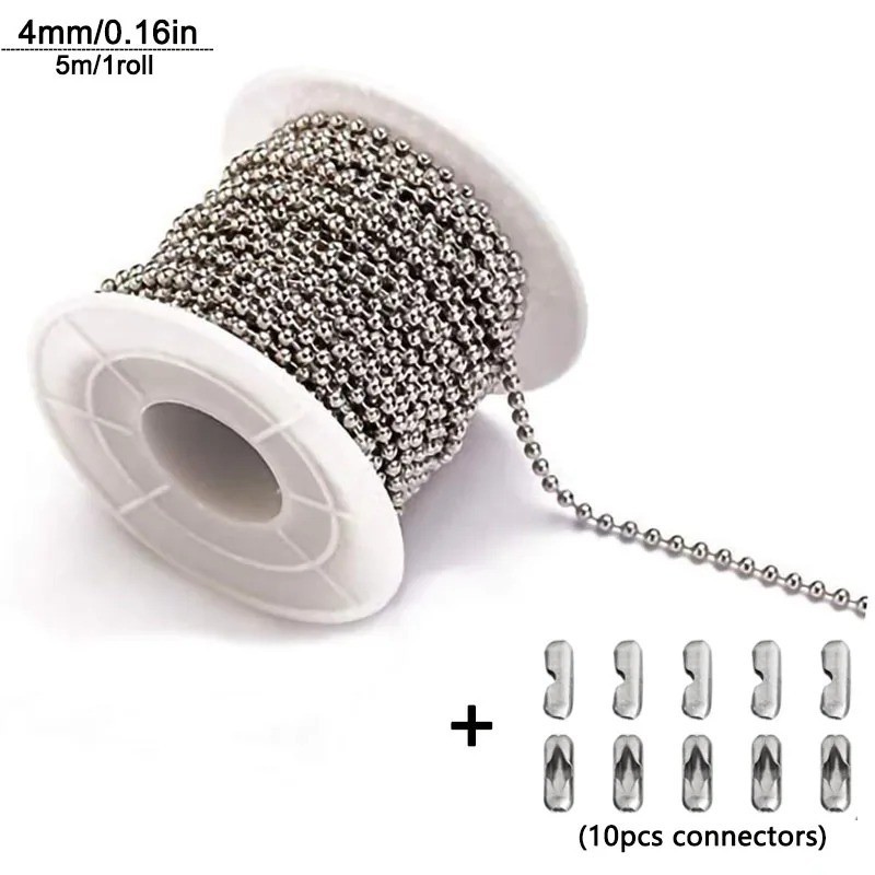 200 Inch Ceiling Fan Pull Chain Upgrade Rust Proof 3.2mm Beaded Pull Chains