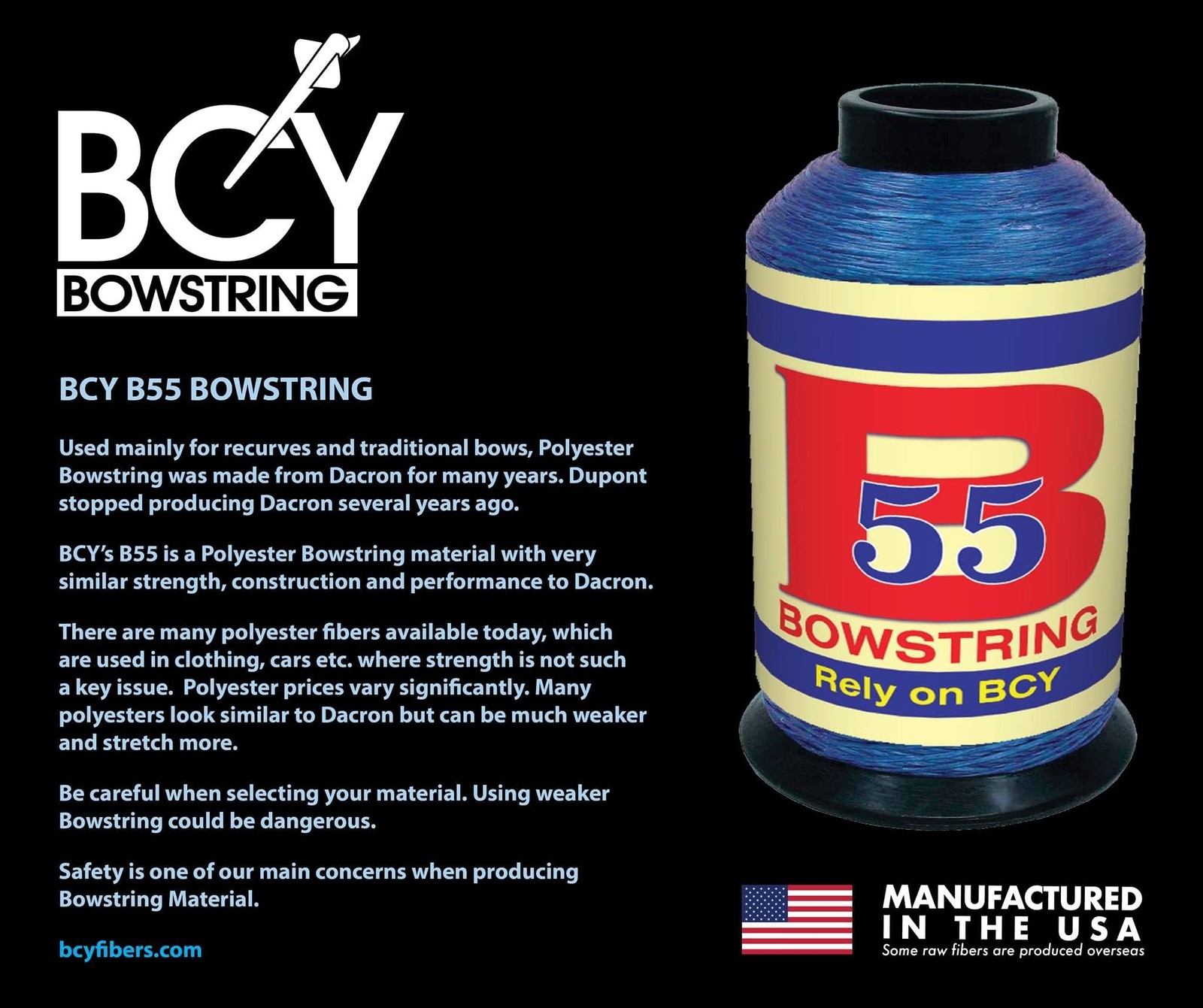 BCY B55 Bowstring Material 1/4 lb Fluorescent Purple