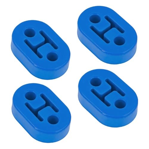 4PCS Car Rubber Exhaust Hanger, 2 Holes Adjustable Auto Tail Pipe Muffler Blue