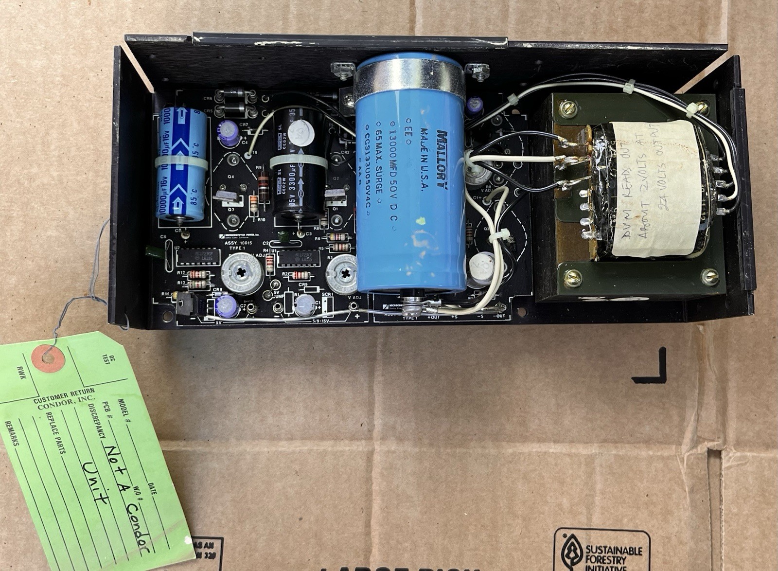 Microcomputer PowerDisk Drive Series Model FTCC524 Linear Power Supply Untested