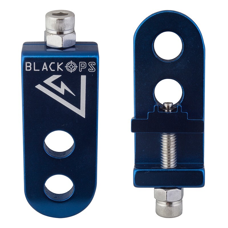 Black Ops CT 2.0 BMX Bike Chain Tensioner Adjustable Alloy For 3/8 Pair BLUE