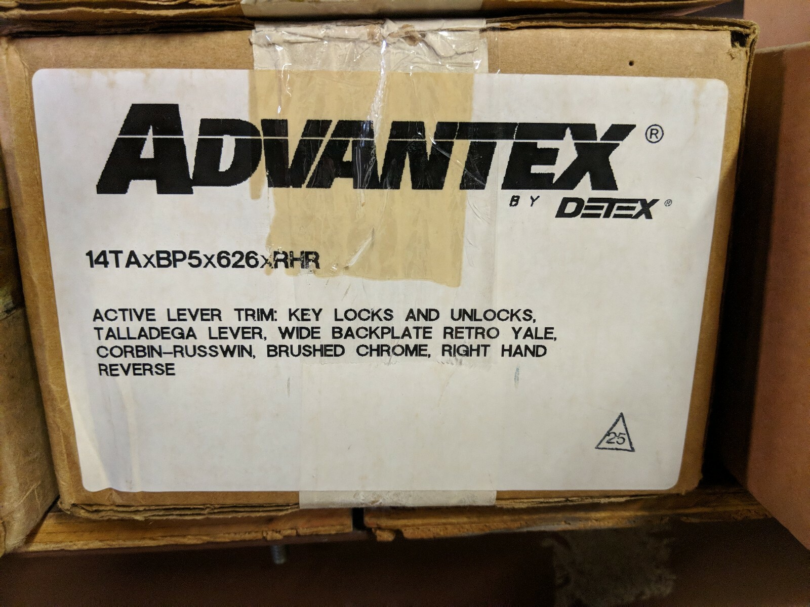 Detex Advantex 14TAxBP5x626xRHR Lever Escutcheon Trim For Panic Device