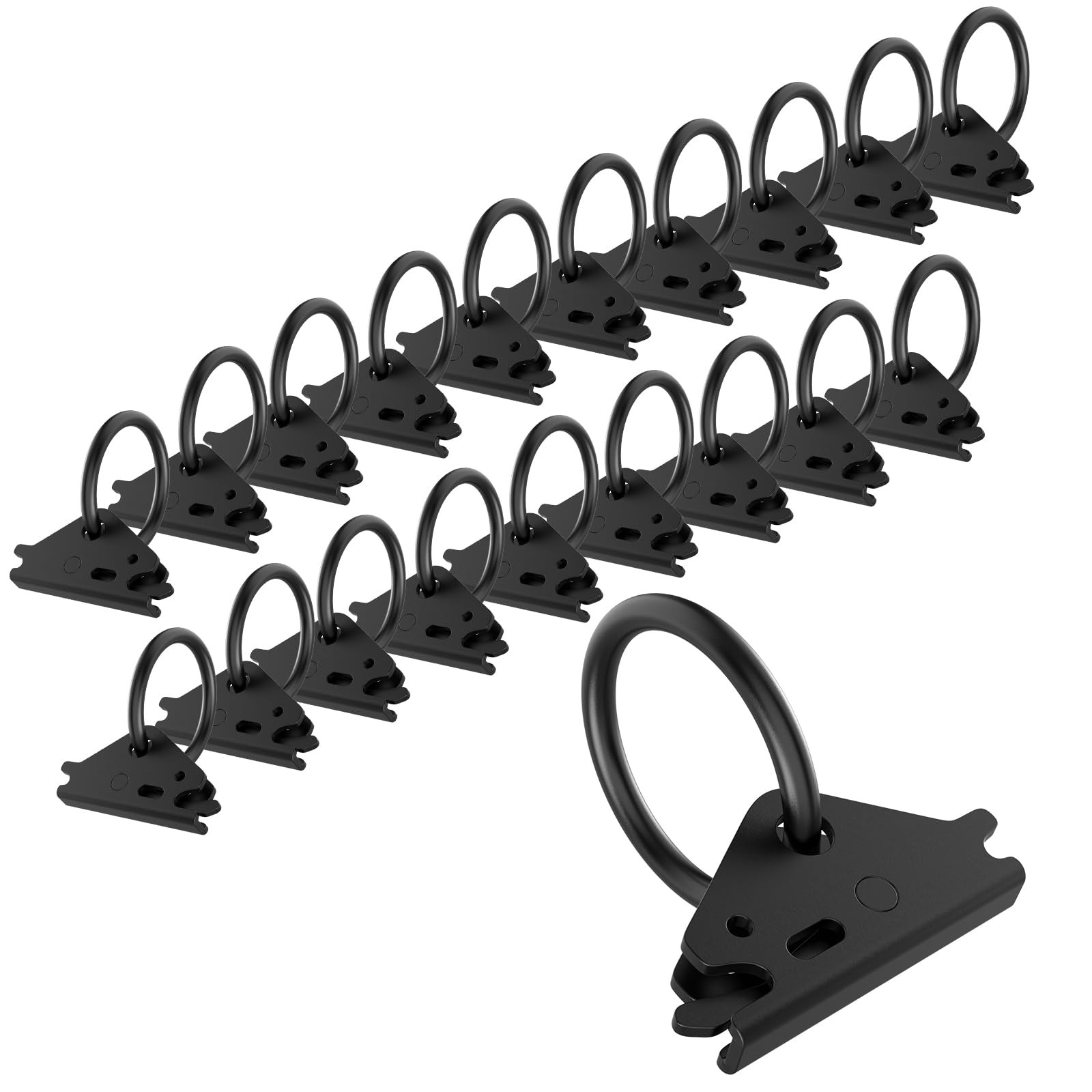 Eapele 20pcs Steel E-Track O Ring 20 PCS O Ring(Black), Black