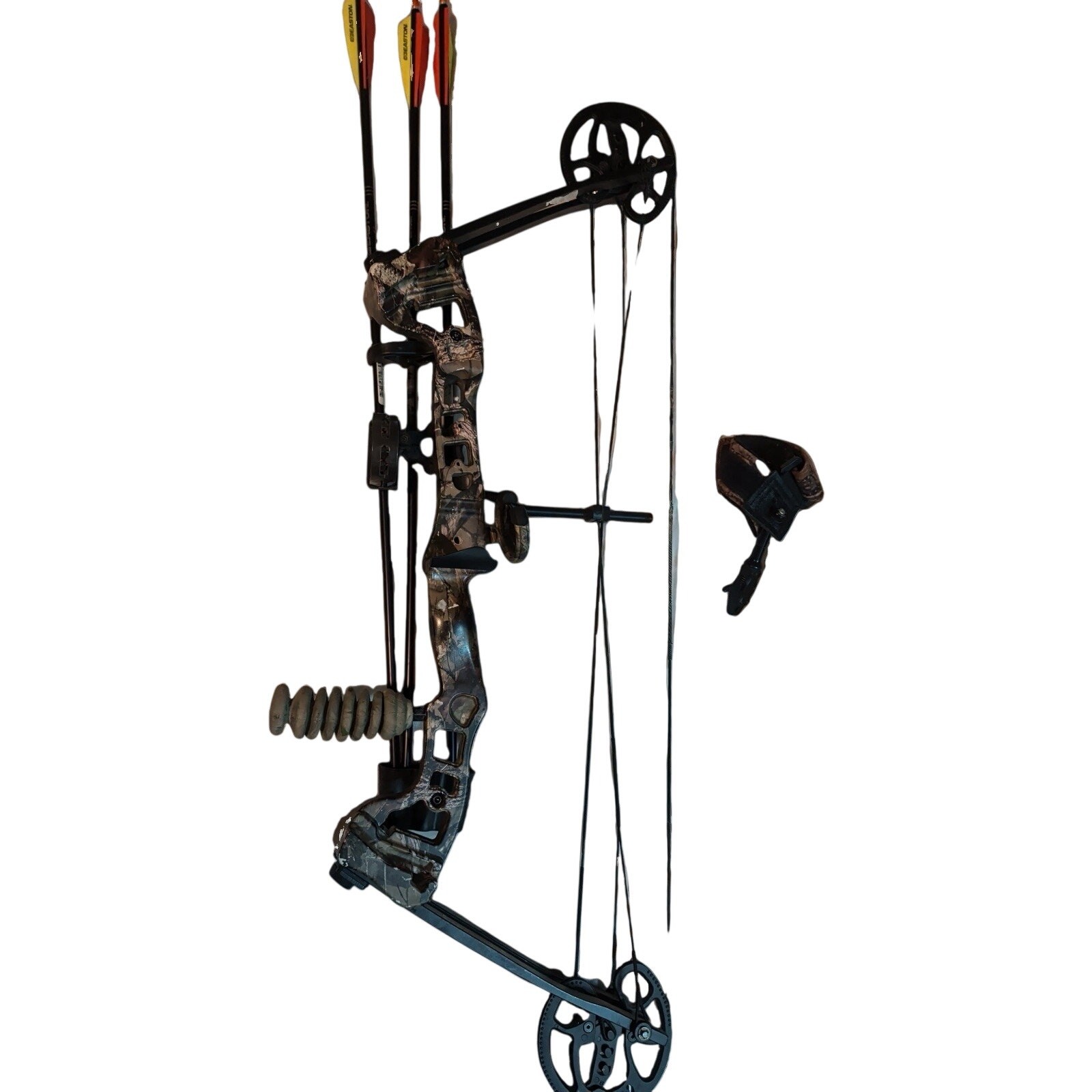 Barnett Vortex Camo Compound Bow Archery Set Quiver Stabilizer Release Arrows