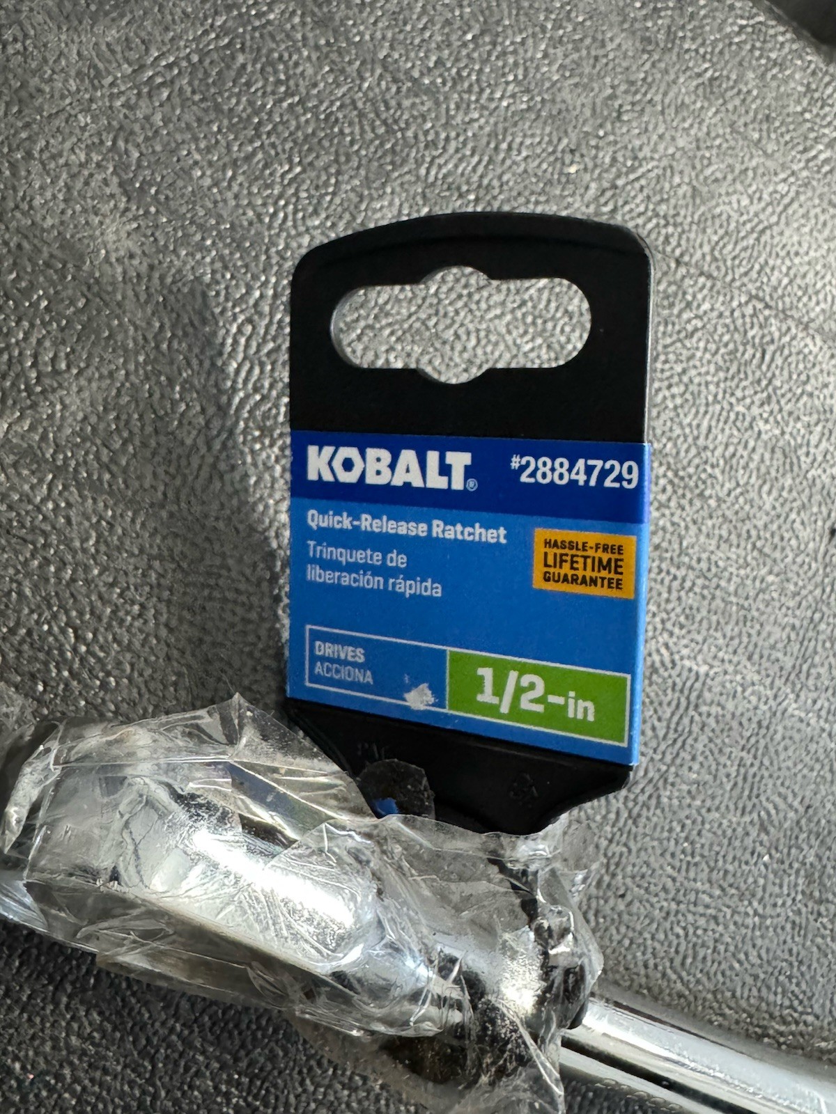 Kobalt 1/2 in Drive Quick Release Ratchet Chrome 2884729 New