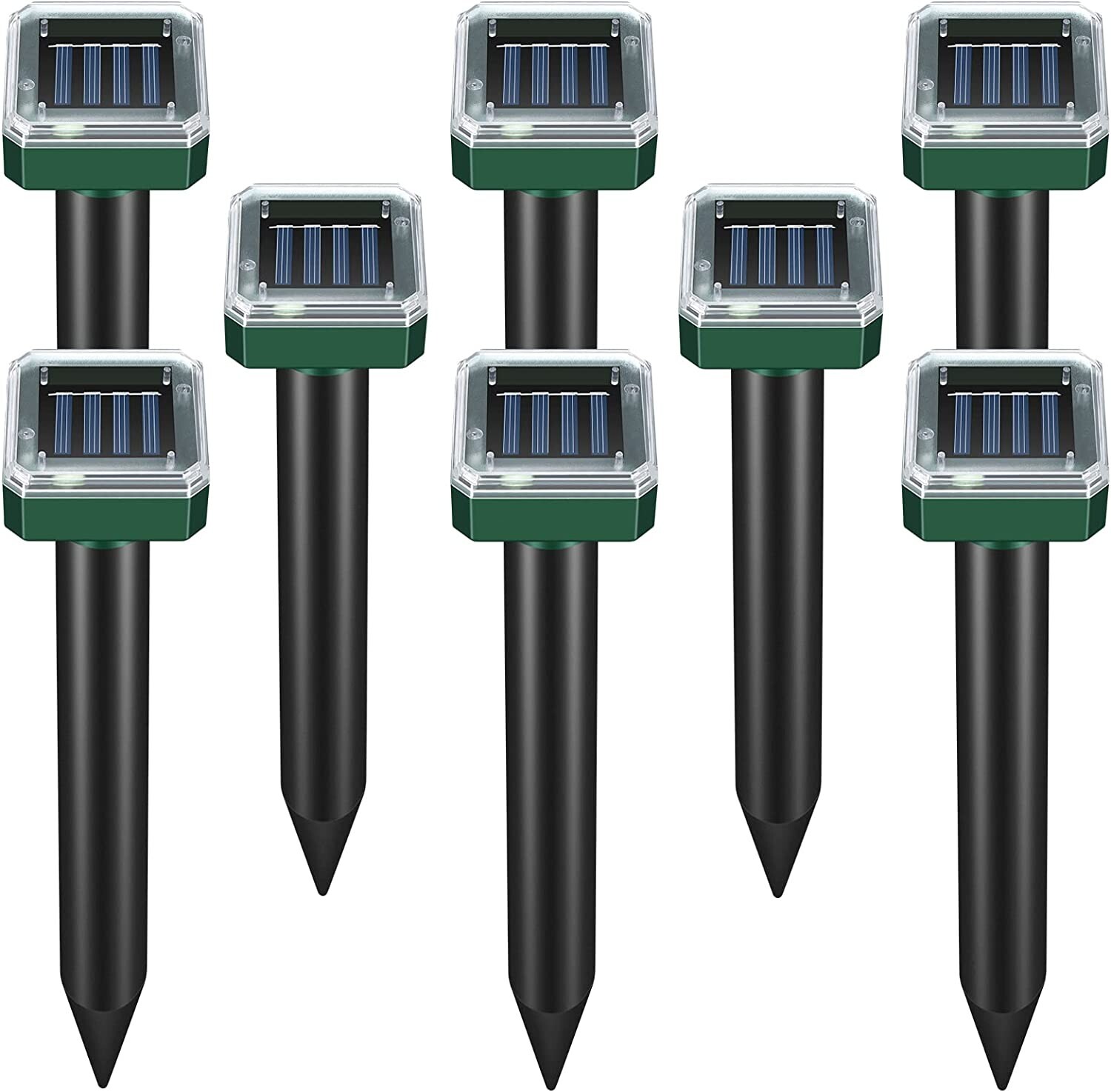 Mole Repellent Solar Powered 8 Pack Sonic Mole Deterrent Spikes for Lawn Garden