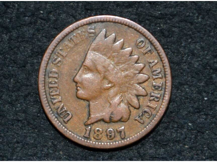 1897 Indian Head Cent ** VF ** NICE BROWN ** Partial LIBERTY ** Free Shipping