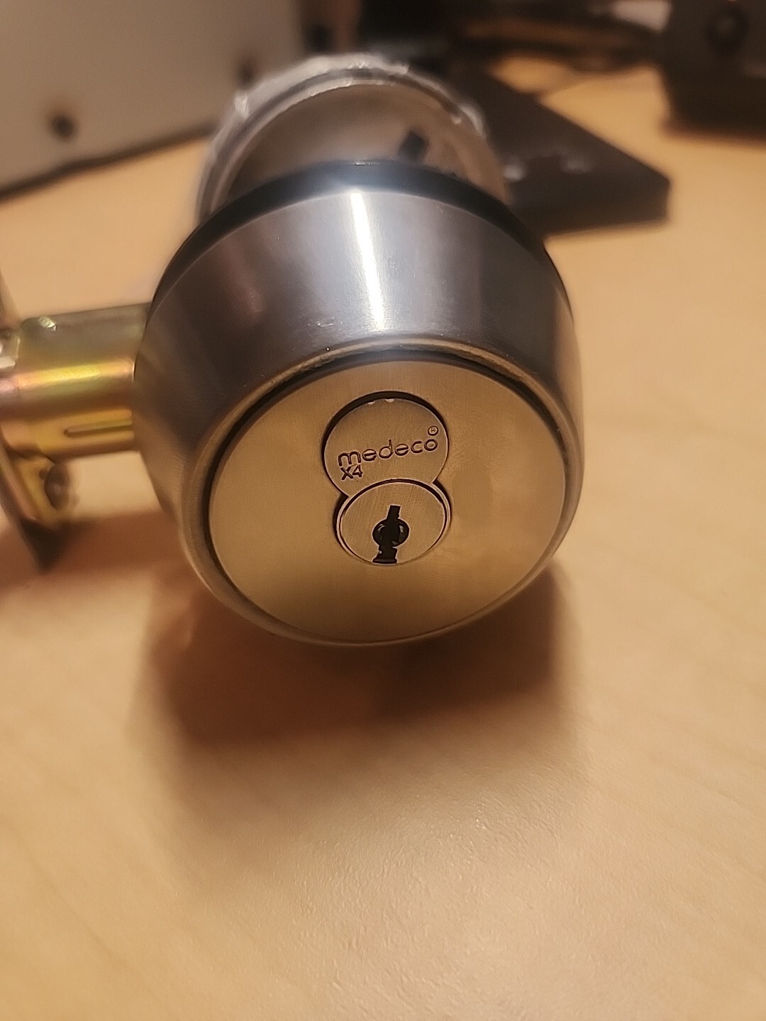 Deadbolt Gate Lock Single Cylinder With Medeco X4 Cylinder Sfic 2-2/8" Back Set