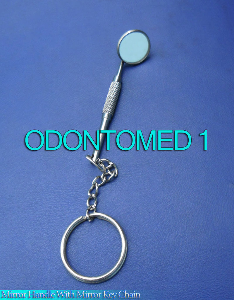 2 Mirror Handle With Mirror Key Chain Surgical Dental Instruments