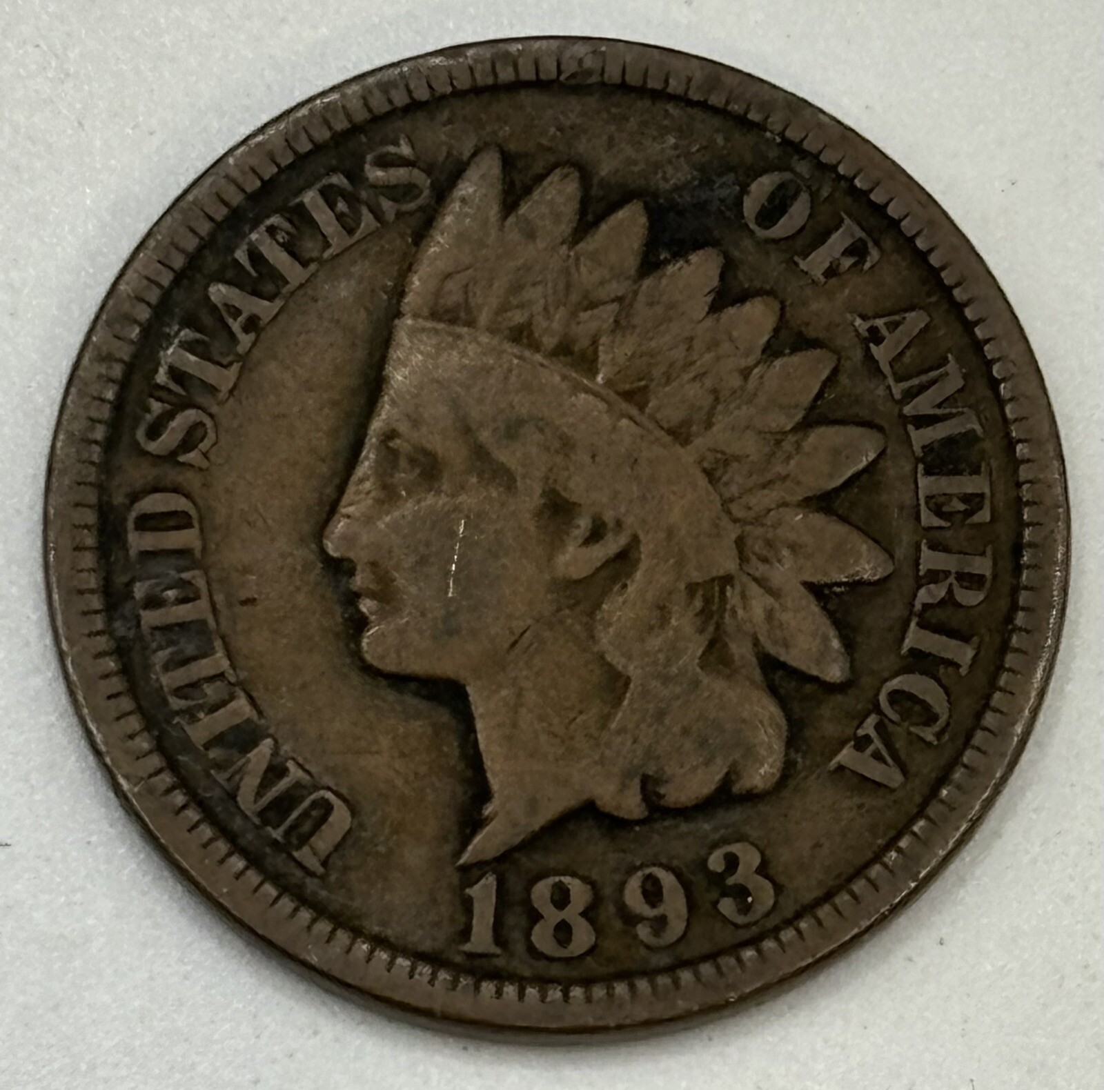 1893 Indian Head Cent Penny G/VG X-342