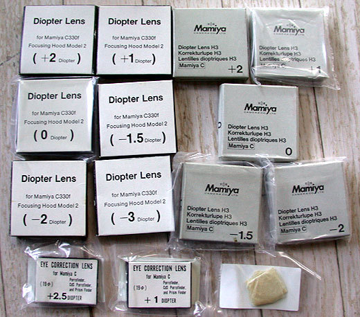 Mamiya C330 S / C220 F / C330 F DIOPTER/EYE CORRECTION LENSES (for hoods/prisms)