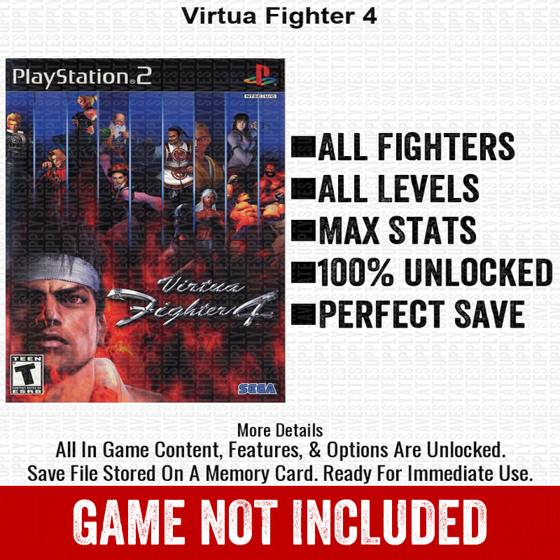 Virtua Fighter 4 100% PS2 Memory Card All CHEATS ITEMS