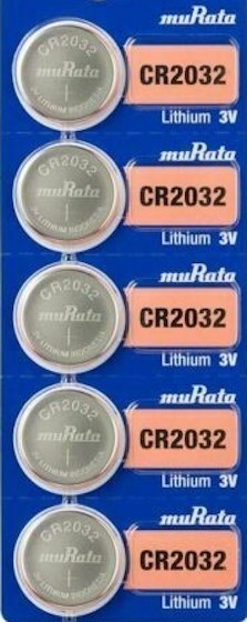 CR2032 Keyless Entry Car Remote Key FOB Battery - 5 pkg Murata (formerly Sony)