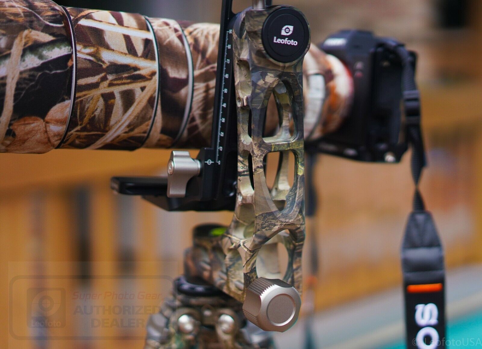 Leofoto LS-365C + PG-1 Camouflage Carbon Fiber Tripod + Gimbal Head