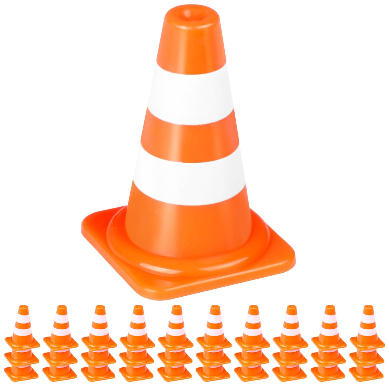 Mini Traffic Cones 30 Pcs 1 Inch Small Orange Toy Building Blocks Pretend Play