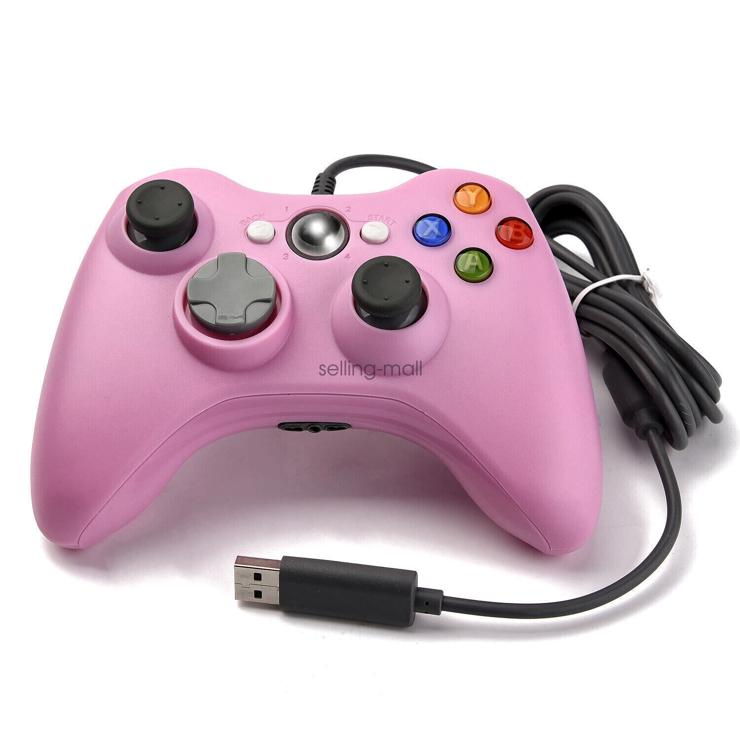 USB Wired Xbox 360 Controller Gamepad For Xbox 360 PC Windows 11 10 8 7 XP PINK