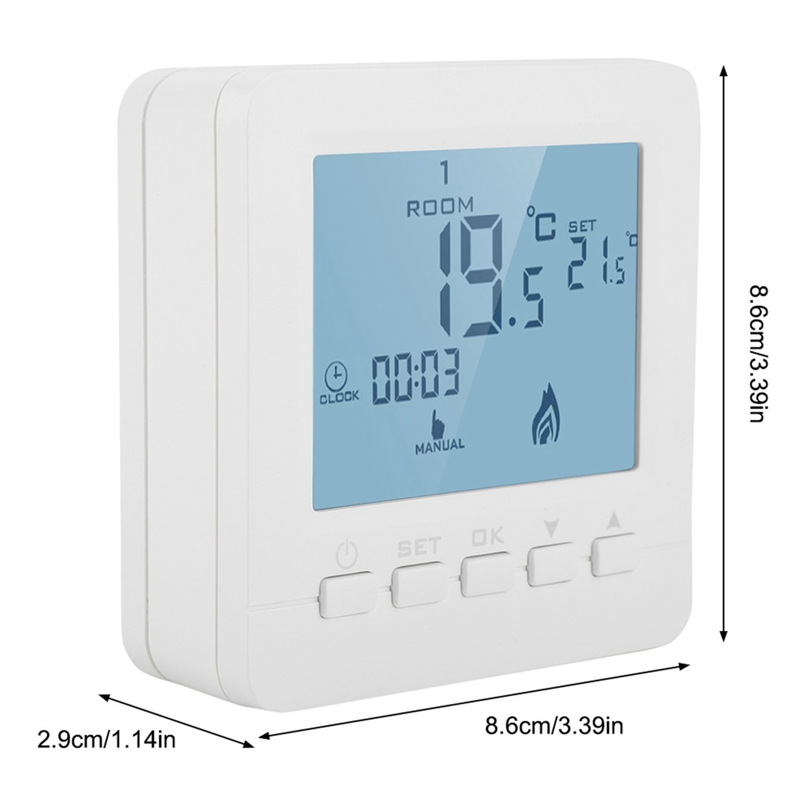 LCD Digital Thermostat With Data Memory Function For Office Spaces
