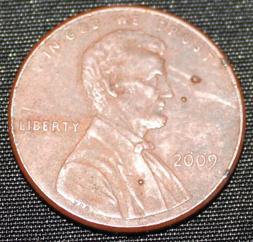 2009 Lincoln Bicentennial Cent Bumps-Rim Error Below Fine *LOOK*