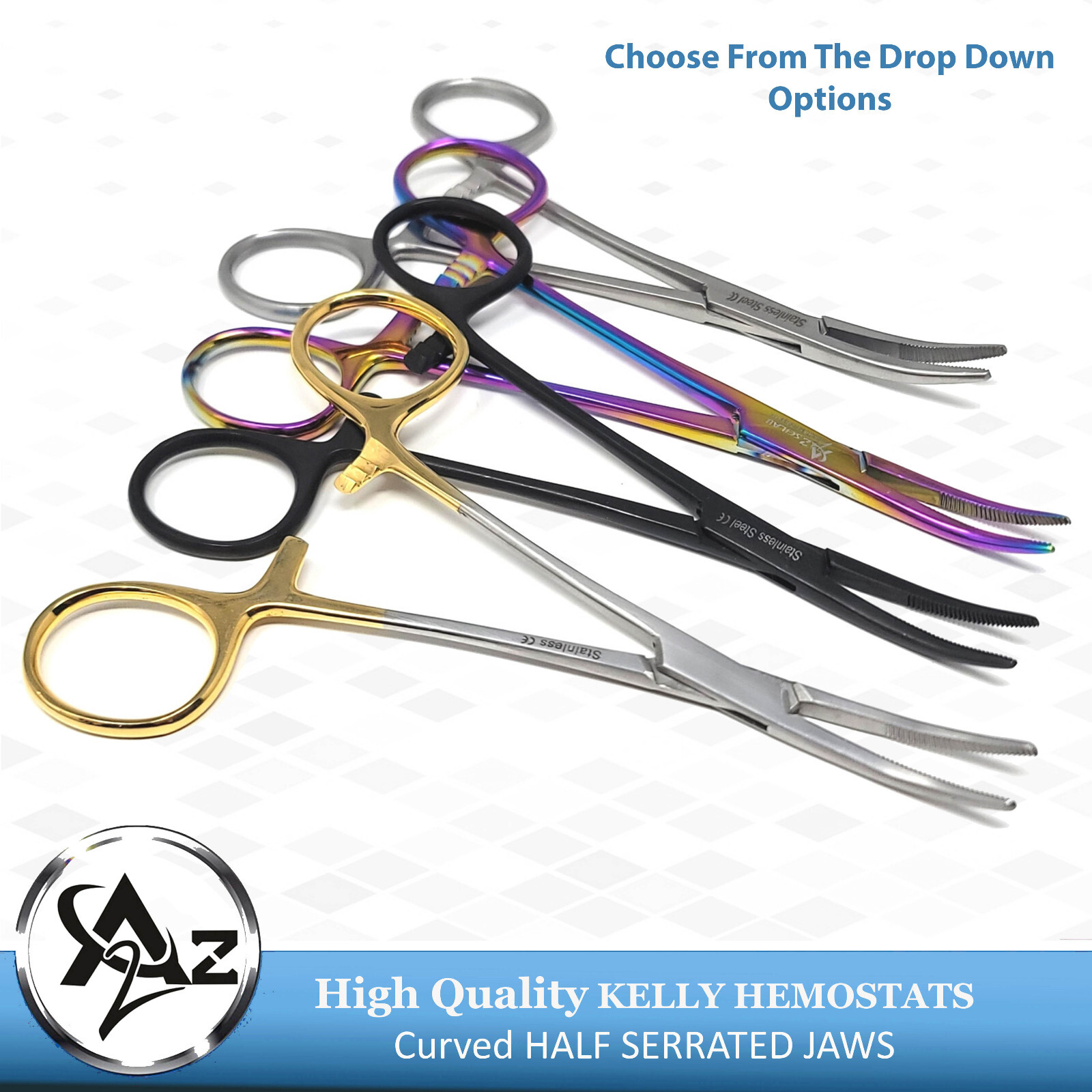 Surgical Hemostat Curved Kelly Locking Clamp Forceps 5.5'' Artery Tooth Forceps