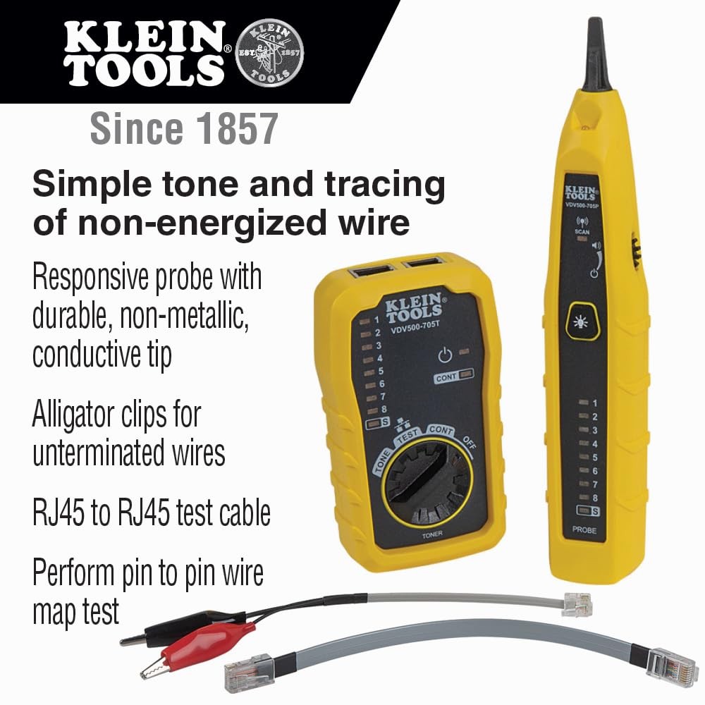 Klein Tools VDV500-705 Wire Tracer Tone Generator and Probe One Size, Multi
