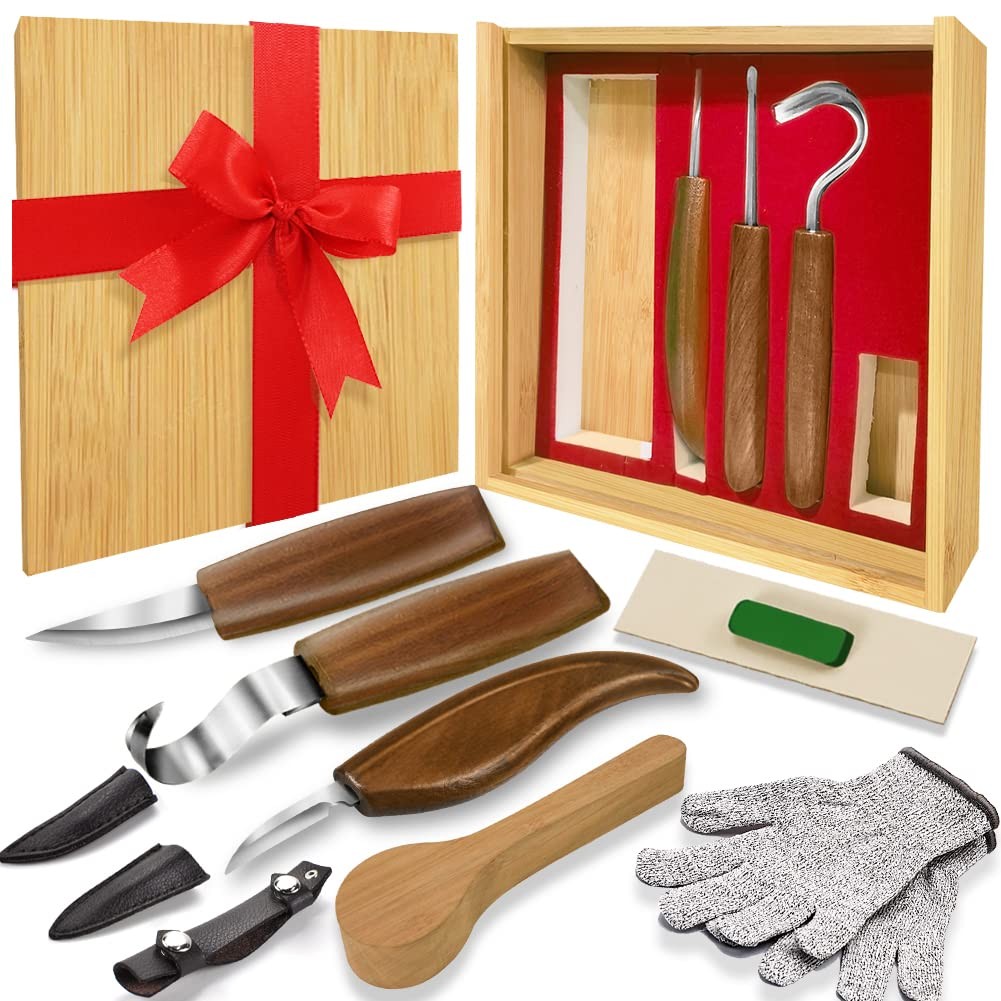 12pcs Wood Whittling Kit Wood Carving Tools Set Hook Carving Knife,Detail Woo...