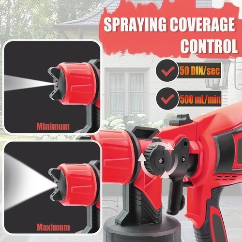 All Purpose Wireless Spray Gun,Adjustable Flow & Pattern,1000ml Capacity