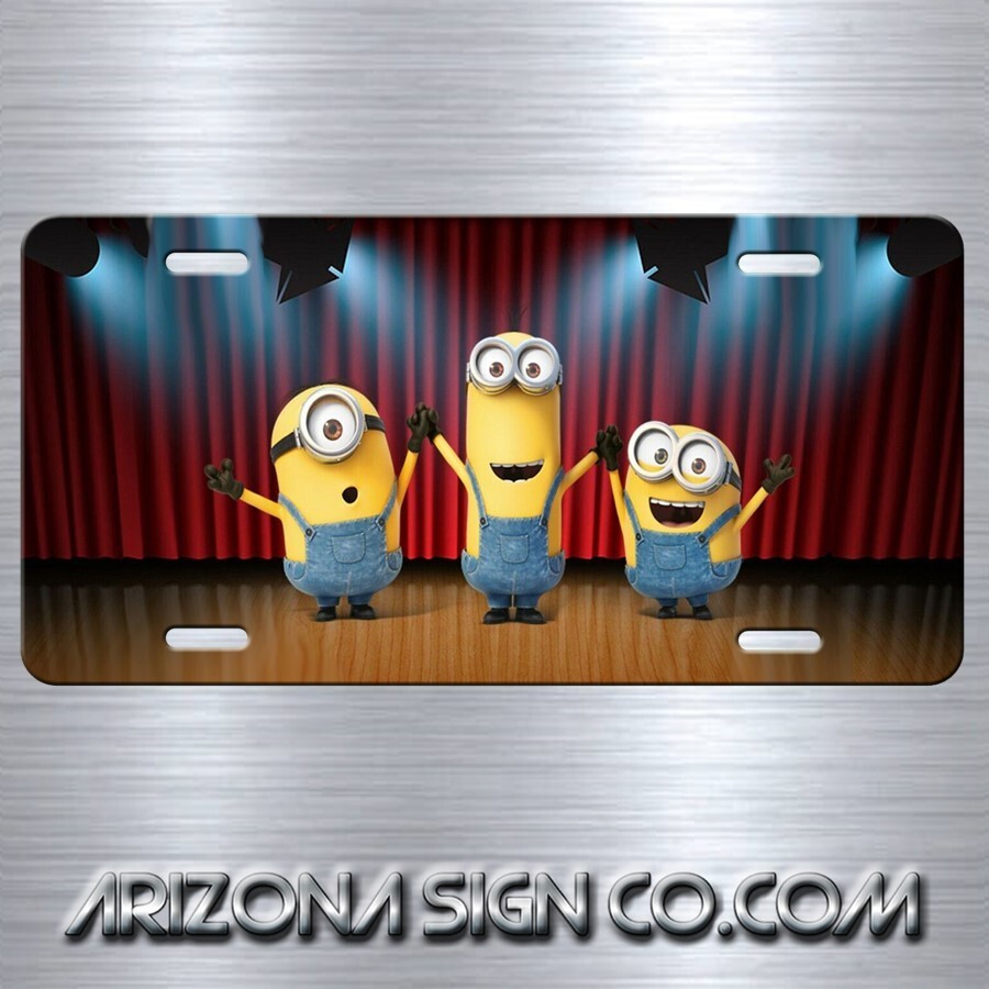 The Minions Movie Series Inspired Art Vanity Aluminum License Plate Tag New