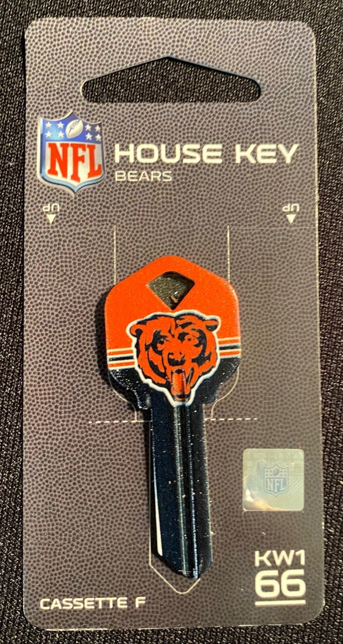 CHICAGO BEARS KEY BLANK-KW1/66-FOR KWIKSET LOCKS