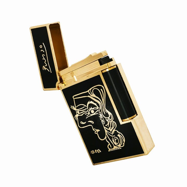 Luxury Retro  Cigarette  Bright Ping Sound  Gas Memorial DP Engraving Lighter