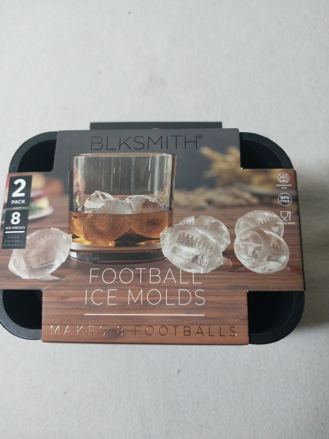 Blacksmith Football Ice Molds Makes 8 Footballs 1.5 in- BPA Free Silicone - NEW