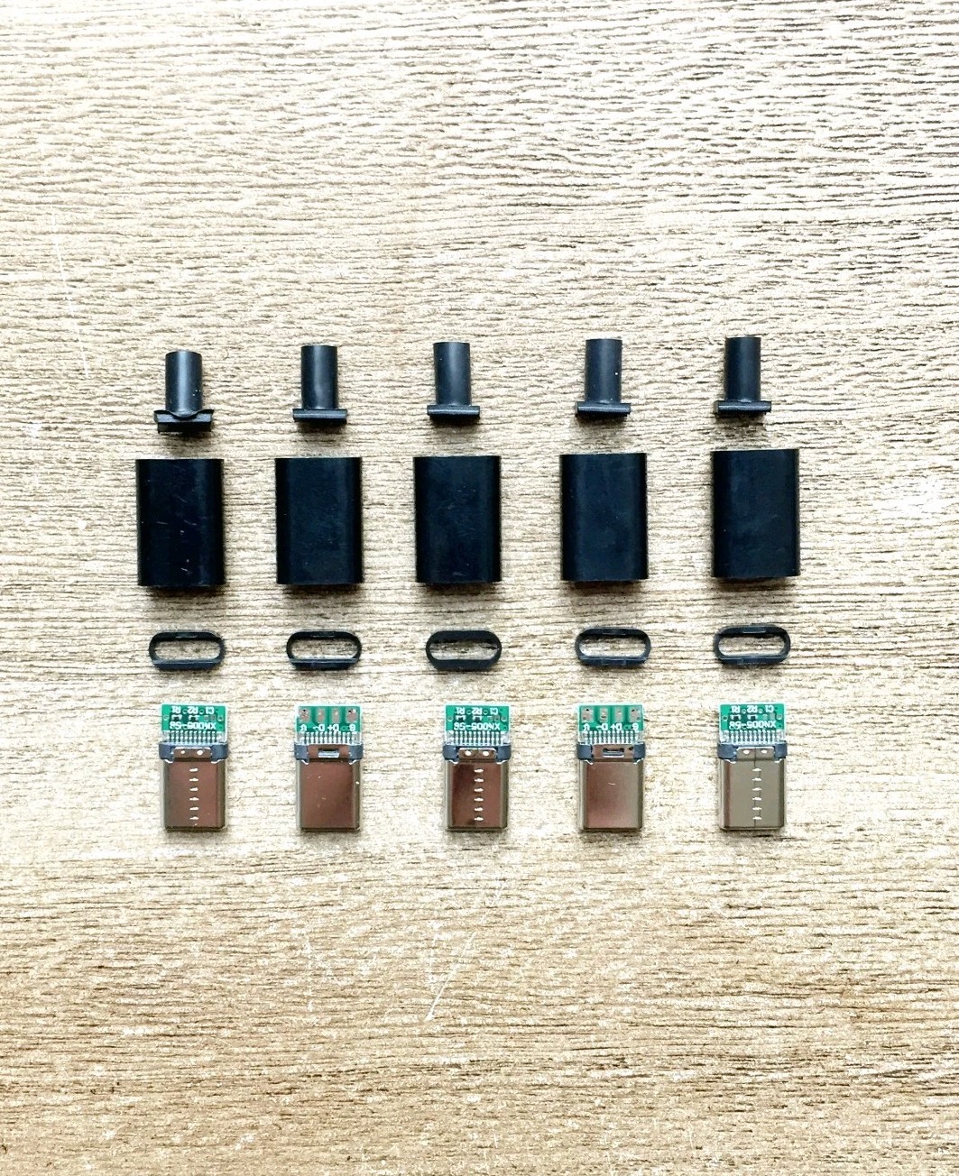 USB-C 3.1 MALE Connector Solder + Casing Replacement 5PCS - Black - USA Ship
