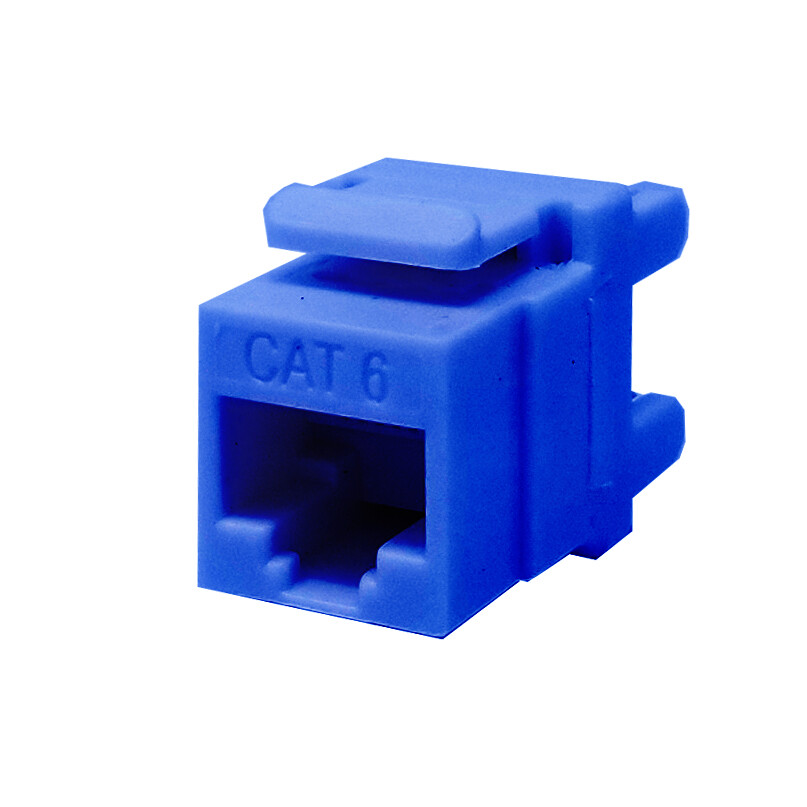 Keystone Jack Cat6 Blue Network Ethernet 110 Punchdown 8P8C 180° - 10 Packs