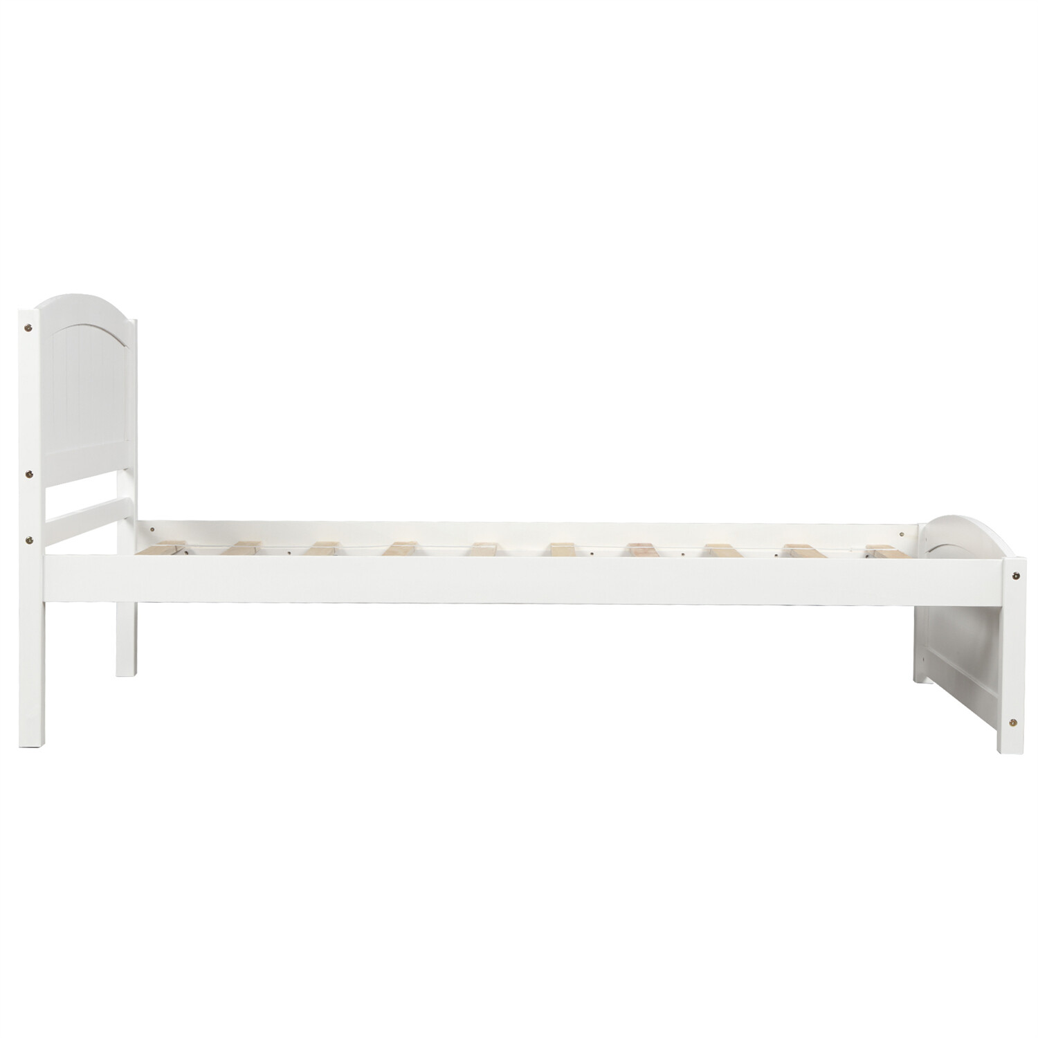Twin Size Bed Frame Wood Platform Bed Frame with Headboard White/Gray/Espresso