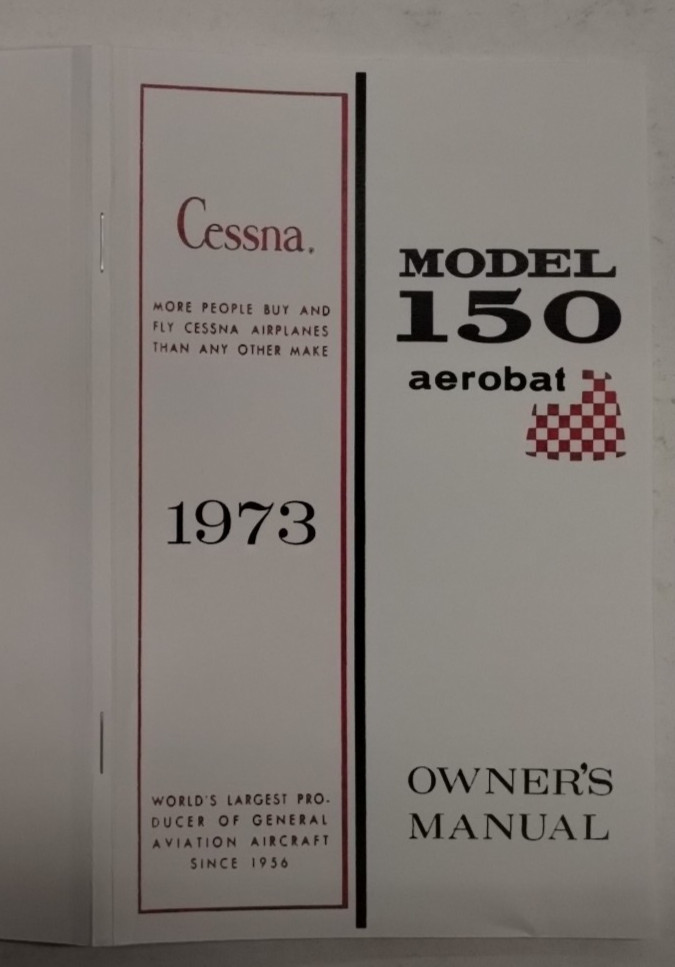 Cessna 1973 Model A150L Aerobat Owner's Manual-Reproduction