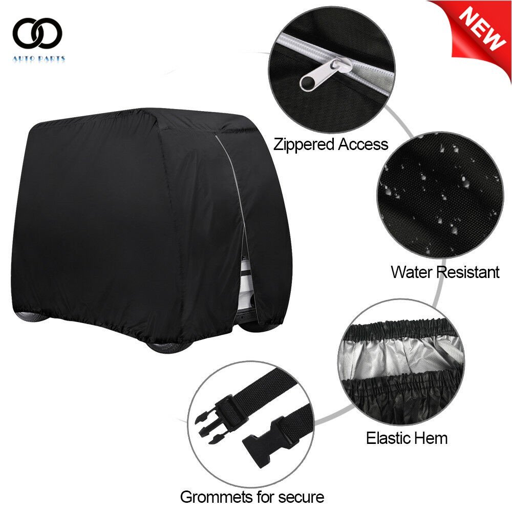 FOR EZGO Club Car YAMAHA Waterproof Golf Cart Black Storage Cover 4 Passenger