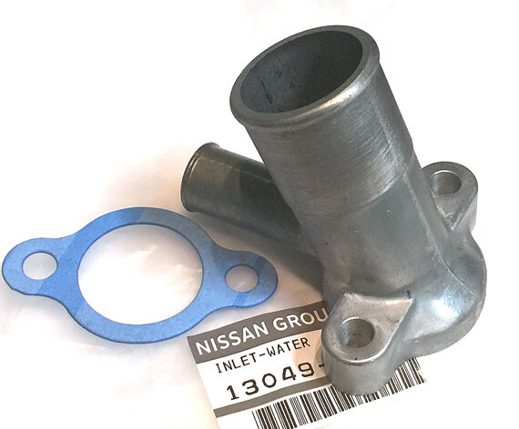 Datsun 240Z / 260Z Water Inlet Housing with Gasket, 1970-1974, OEM NEW!
