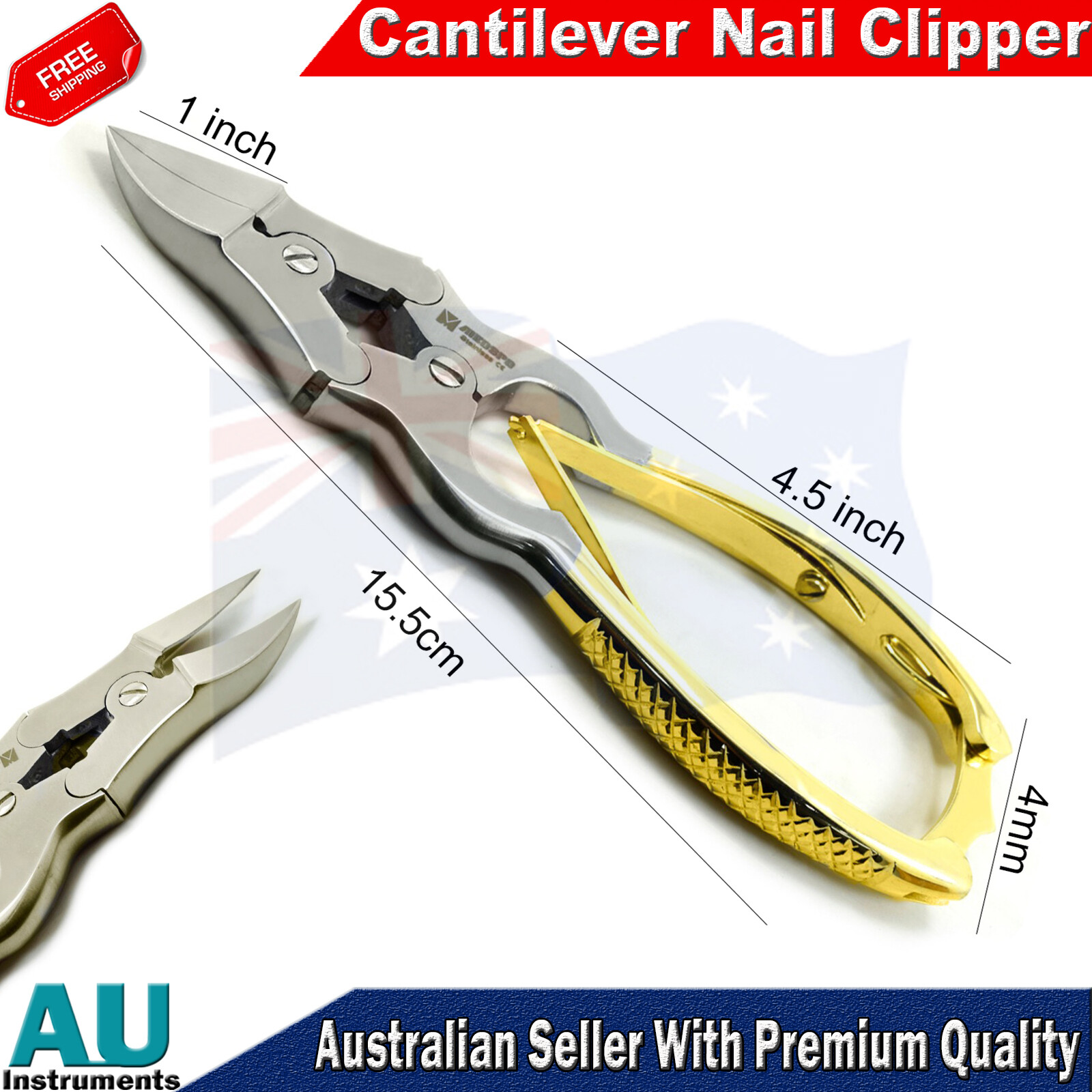 Cantilever Toe Nail Clipper Cutter Heavy Duty Thick Toe Nails Podiatrist Trimmer
