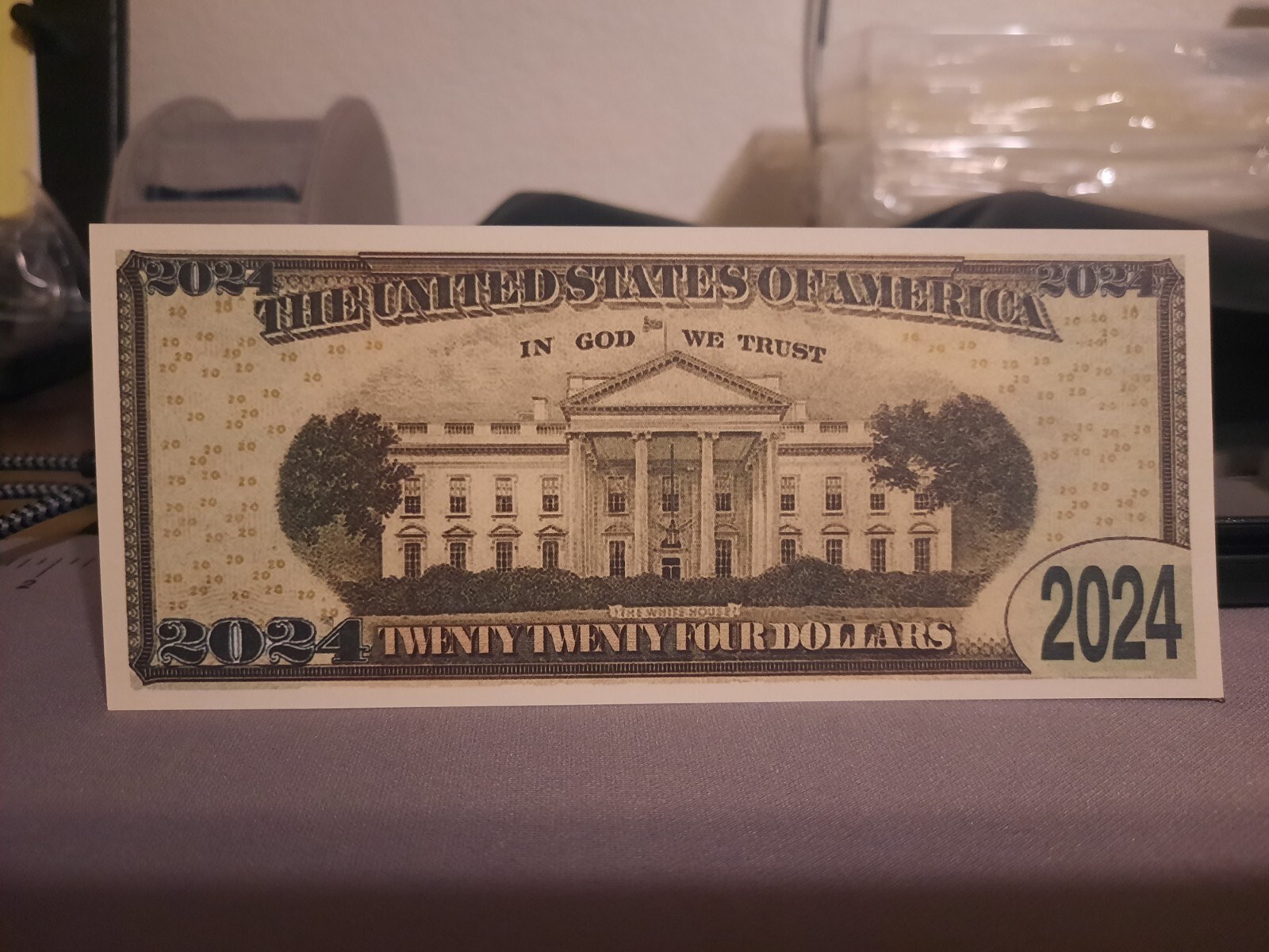 Set Of 4 Donald Trump 2024 & $100 Prank Fake Presidential Bills MAGA USA 45 47