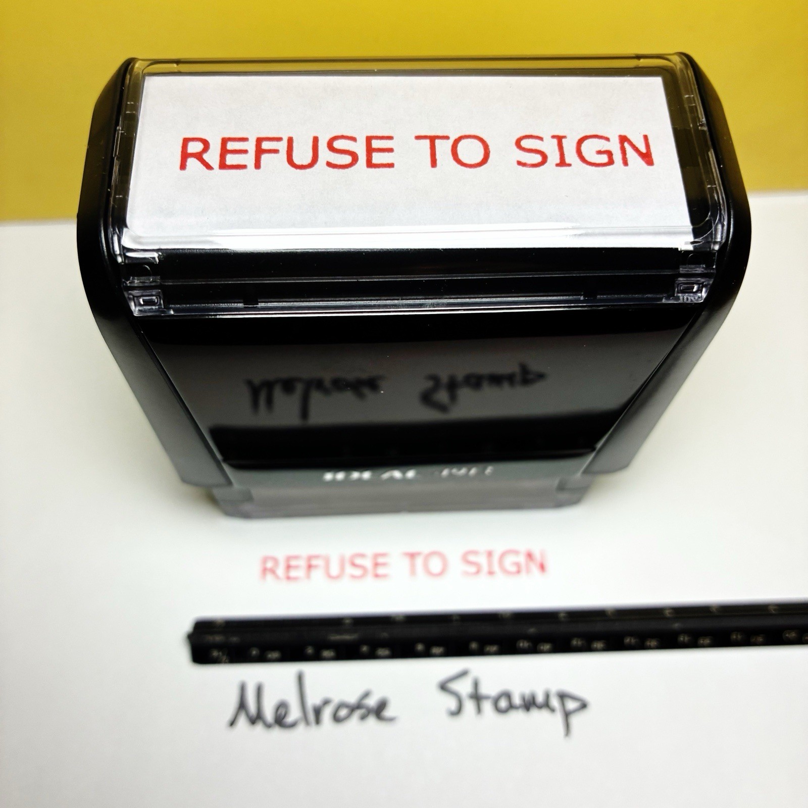 Refuse To Sign Rubber Stamp Red Ink Self Inking Ideal 4913