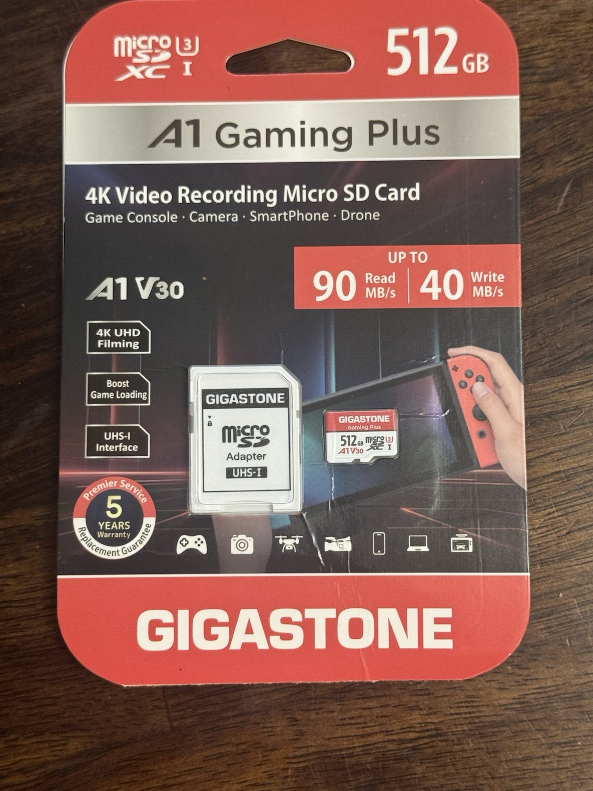 Gigastone 512GB MicroSD Card - A1 Gaming Plus, A1V30  - NEW