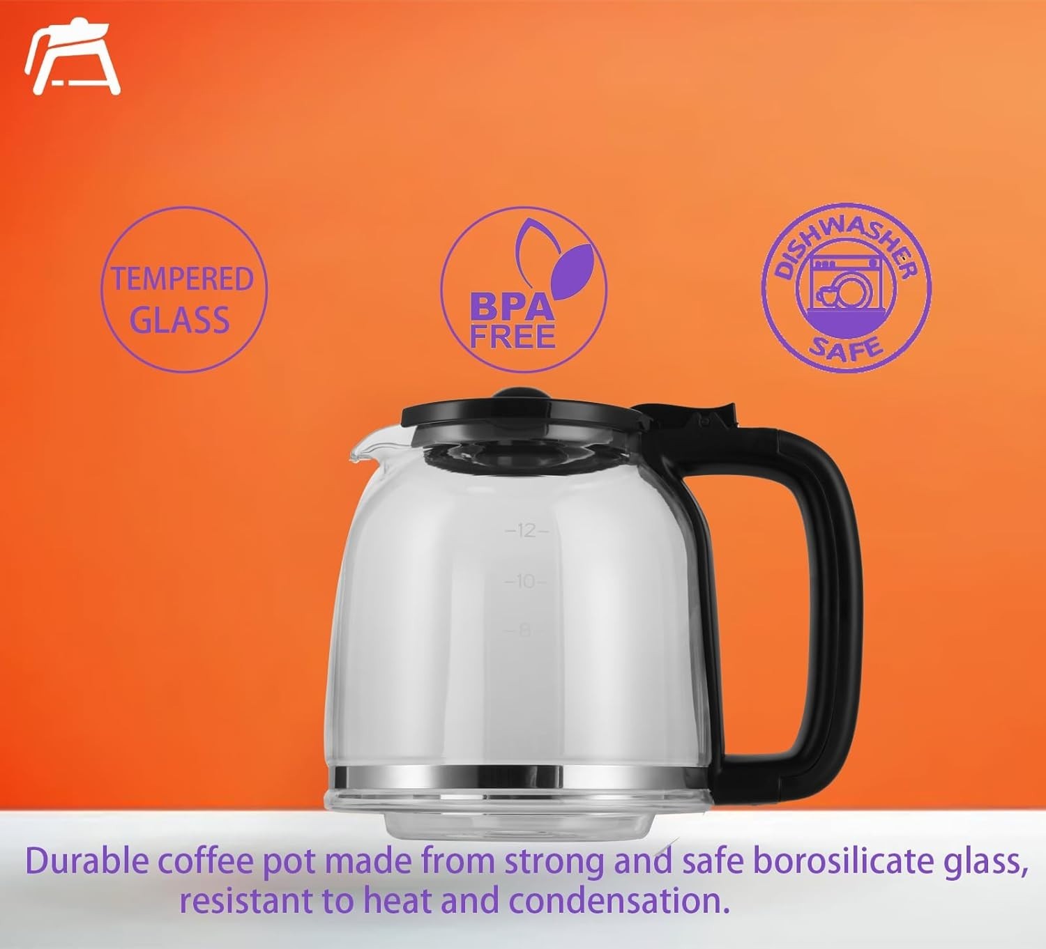 12 CUP Replacement Carafe Pot ONLY Compatible with Ninja Coffee Maker