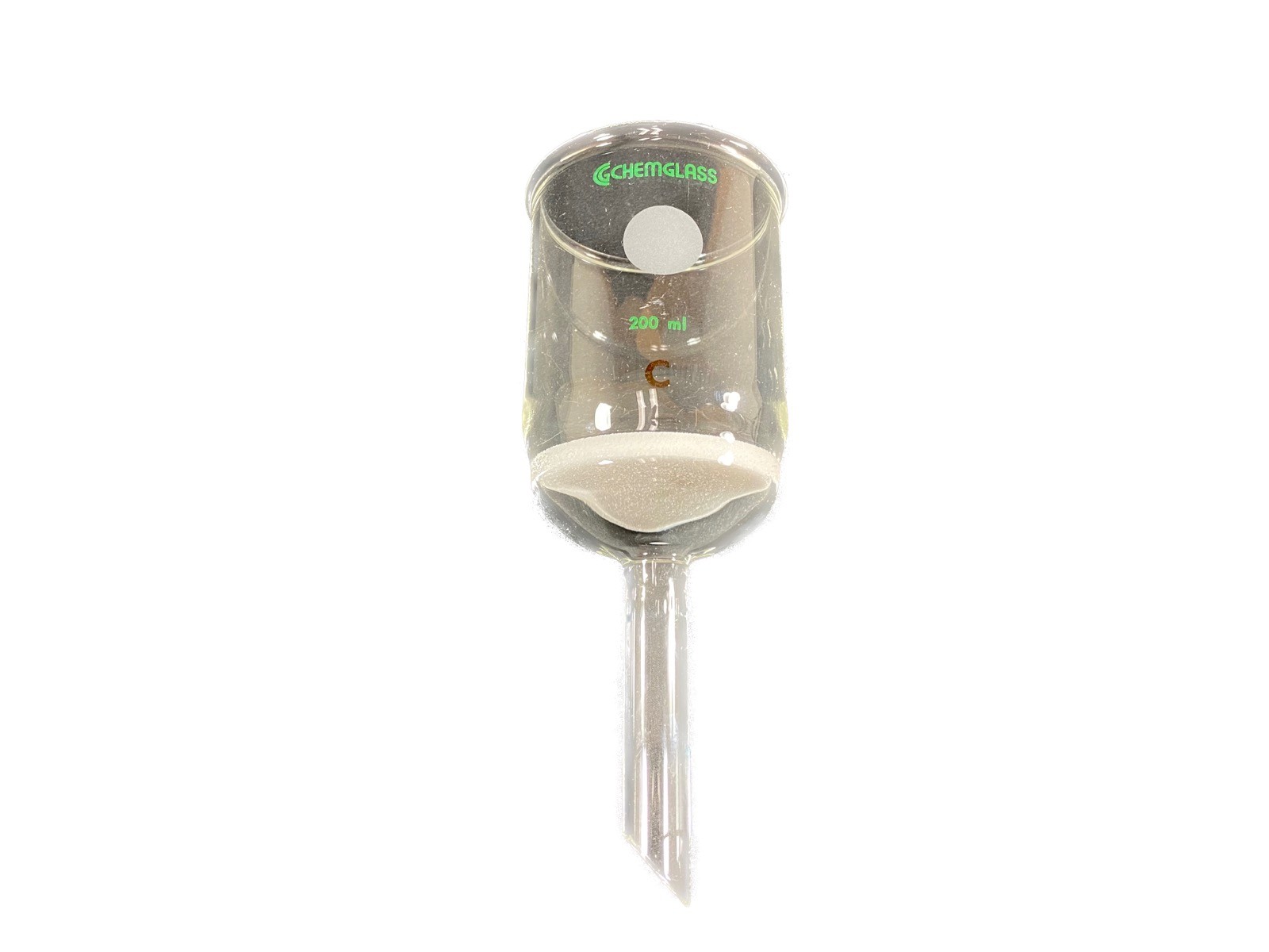 CHEMGLASS Glass 200mL C Frit Extra Capacity Buchner Filter Funnel CG-1402-L-03